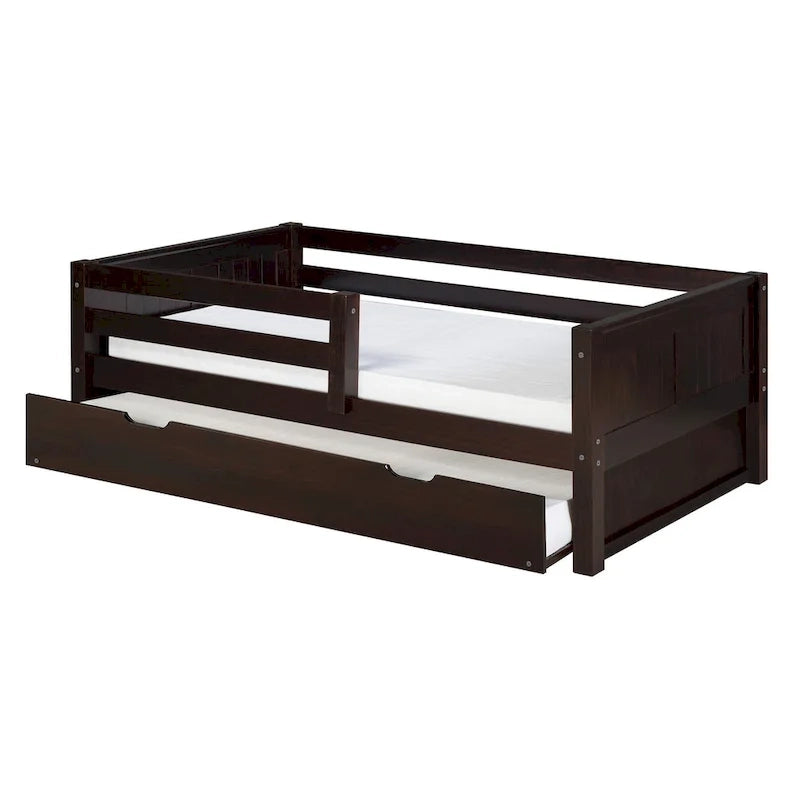 Camaflexi Panel Headboard - Twin Size Day Bed with Front Guard Rail & Twin Trundle