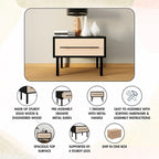 Ensemble de chambre à coucher 4 pièces en bois mi-siècle CraftPorch