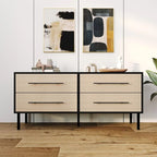 Ensemble de chambre à coucher 4 pièces en bois mi-siècle CraftPorch