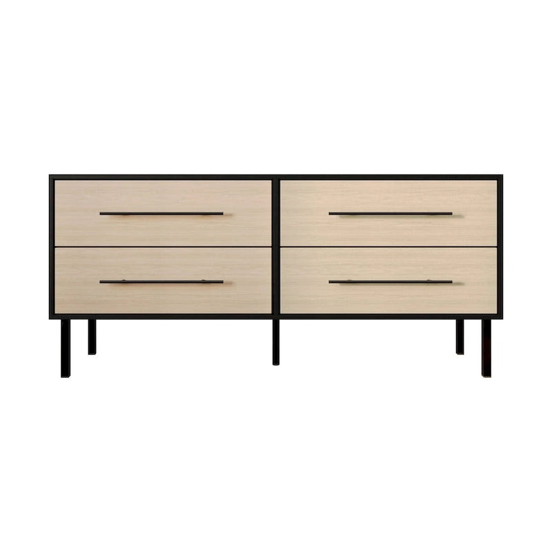 Ensemble de chambre à coucher 4 pièces en bois mi-siècle CraftPorch