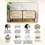 Ensemble de chambre à coucher 4 pièces en bois mi-siècle CraftPorch