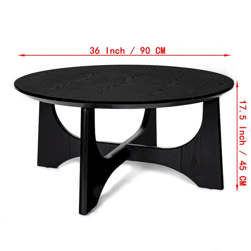 36 Round Wooden Coffee Table for Living Room