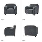 Wayne 35 Wide Boucle Upholstered Teddy Accent Chair with Solid Wood Legs by HULALA HOME
