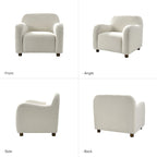 Wayne 35 Wide Boucle Upholstered Teddy Accent Chair with Solid Wood Legs by HULALA HOME