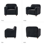 Wayne 35 Wide Boucle Upholstered Teddy Accent Chair with Solid Wood Legs by HULALA HOME