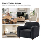 Wayne 35 Wide Boucle Upholstered Teddy Accent Chair with Solid Wood Legs by HULALA HOME