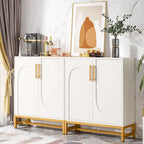 Ensemble de Buffet Vaisselier avec Portes pour Cuisine Salle à Manger, Armoire d'Appoint pour Salon