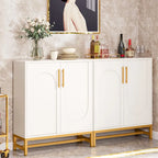 Ensemble de Buffet Vaisselier avec Portes pour Cuisine Salle à Manger, Armoire d'Appoint pour Salon