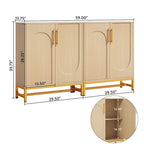 Ensemble de Buffet Vaisselier avec Portes pour Cuisine Salle à Manger, Armoire d'Appoint pour Salon