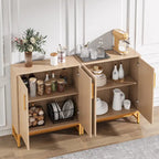 Ensemble de Buffet Vaisselier avec Portes pour Cuisine Salle à Manger, Armoire d'Appoint pour Salon