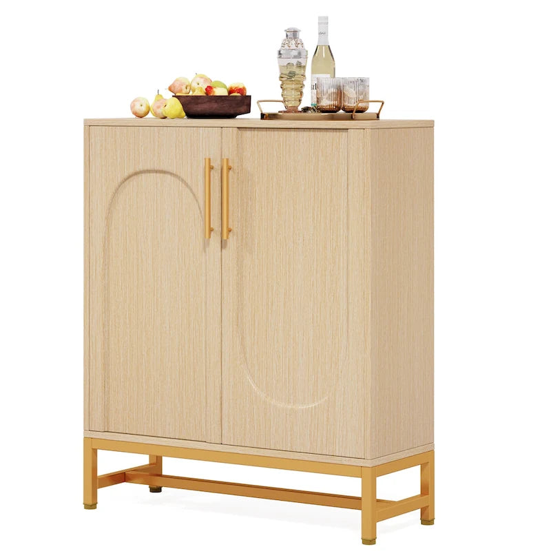 Ensemble de Buffet Vaisselier avec Portes pour Cuisine Salle à Manger, Armoire d'Appoint pour Salon