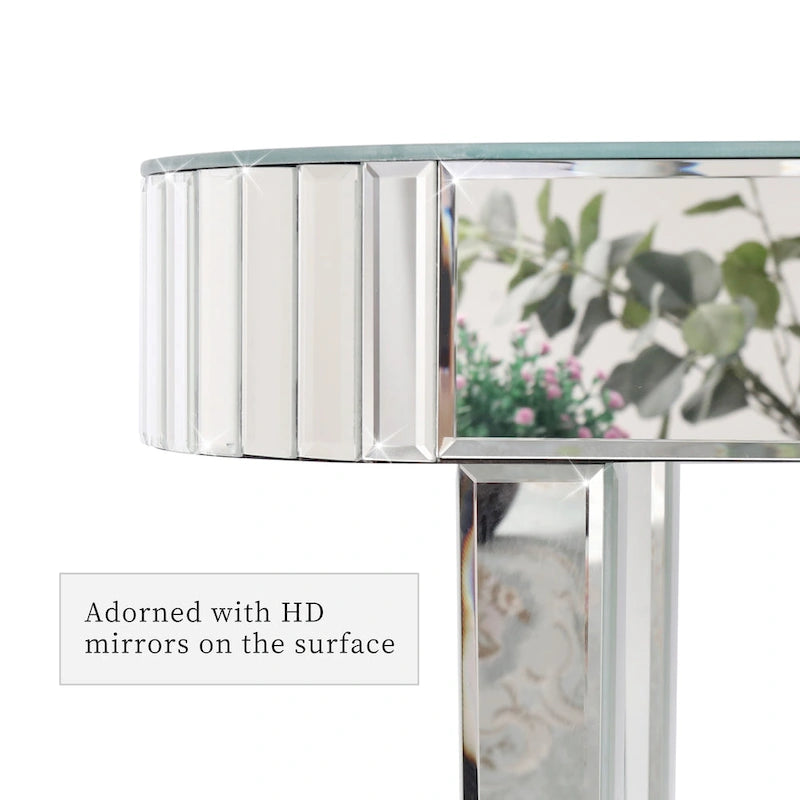 Table console miroir, table d'entrée argentée - 120x32x80 cm