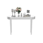 Table console miroir, table d'entrée argentée - 120x32x80 cm
