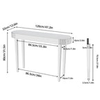 Table console miroir, table d'entrée argentée - 120x32x80 cm