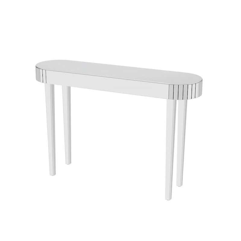 Table console miroir, table d'entrée argentée - 120x32x80 cm