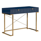 Clihome Glossy Home Office Writing Desk with Storage Drawers