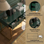 Clihome Glossy Home Office Writing Desk with Storage Drawers