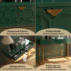 Clihome Glossy Home Office Writing Desk with Storage Drawers