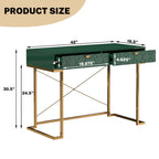Clihome Glossy Home Office Writing Desk with Storage Drawers