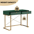 Clihome Glossy Home Office Writing Desk with Storage Drawers