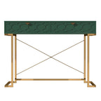 Clihome Glossy Home Office Writing Desk with Storage Drawers