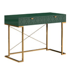 Clihome Glossy Home Office Writing Desk with Storage Drawers