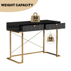 Clihome Glossy Home Office Writing Desk with Storage Drawers