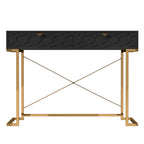 Clihome Glossy Home Office Writing Desk with Storage Drawers