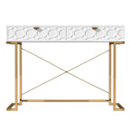 Clihome Glossy Home Office Writing Desk with Storage Drawers