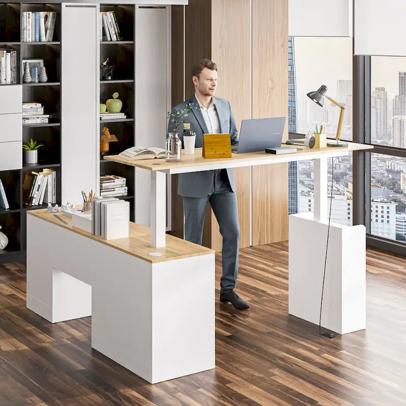 63 Adjustable Office Desk Ergonomic Design Ample Storage and Stand-Up