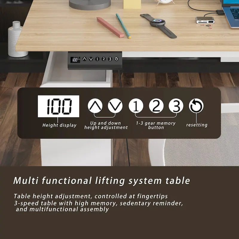 63 Adjustable Office Desk Ergonomic Design Ample Storage and Stand-Up