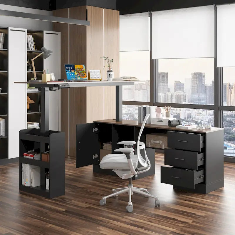 63 Adjustable Office Desk Ergonomic Design Ample Storage and Stand-Up