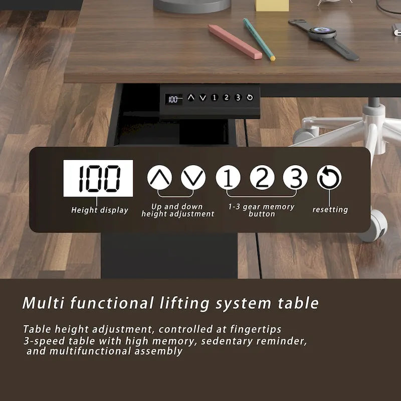 63 Adjustable Office Desk Ergonomic Design Ample Storage and Stand-Up