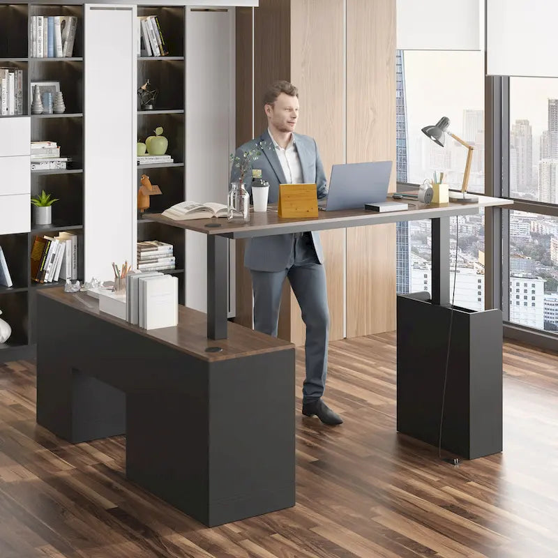 63 Adjustable Office Desk Ergonomic Design Ample Storage and Stand-Up