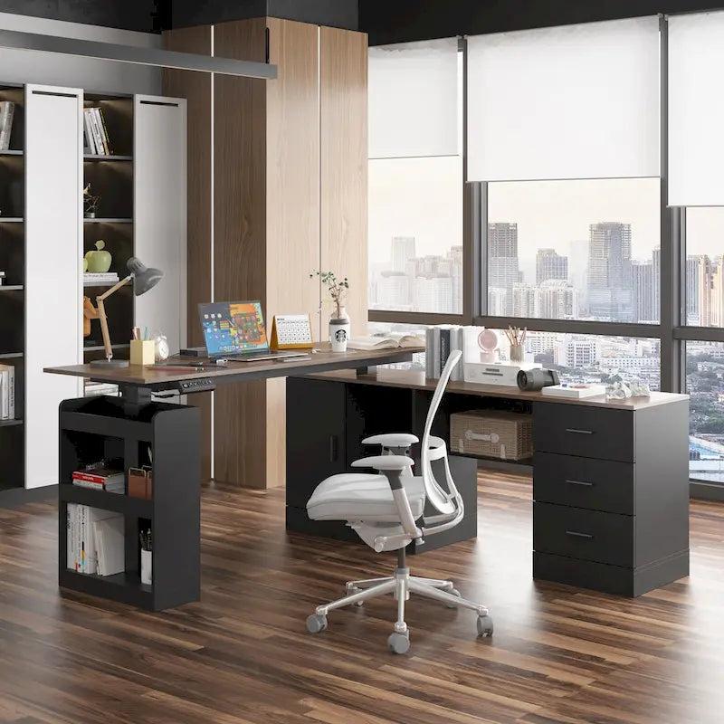 63 Adjustable Office Desk Ergonomic Design Ample Storage and Stand-Up
