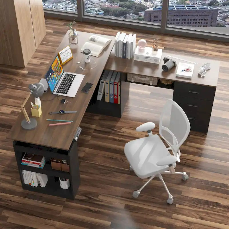 63 Adjustable Office Desk Ergonomic Design Ample Storage and Stand-Up