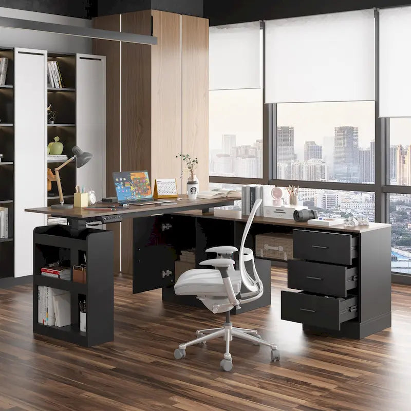 63 Adjustable Office Desk Ergonomic Design Ample Storage and Stand-Up