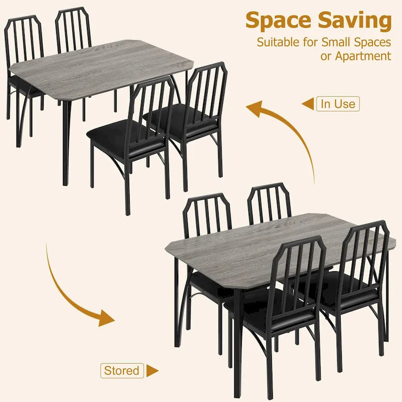 Farmhouse Dining Room Table Set for 4 Breakfast Nook