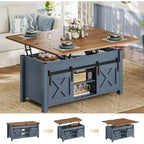 Lift Top Coffee Table 2 Sliding Barn Doors Storage Dining Table