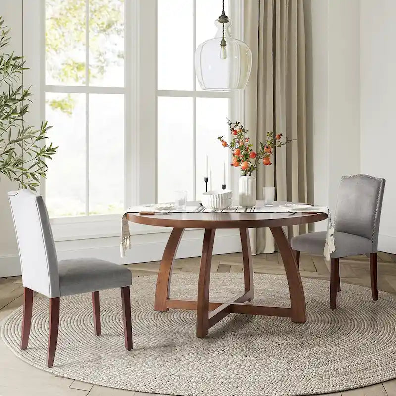 Bryan Mid-century Modern 54 Solid Wood Round Dining Table by HULALA HOME