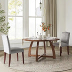 Bryan Mid-century Modern 54 Solid Wood Round Dining Table by HULALA HOME
