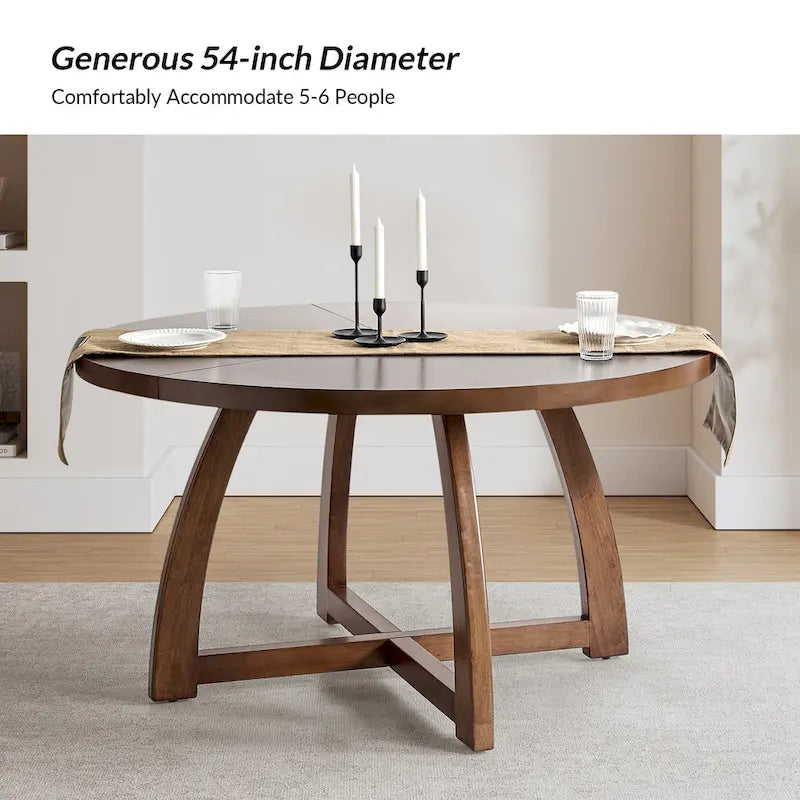 Bryan Mid-century Modern 54 Solid Wood Round Dining Table by HULALA HOME