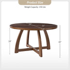 Bryan Mid-century Modern 54 Solid Wood Round Dining Table by HULALA HOME