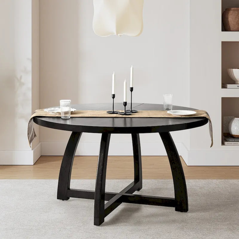 Bryan Mid-century Modern 54 Solid Wood Round Dining Table by HULALA HOME