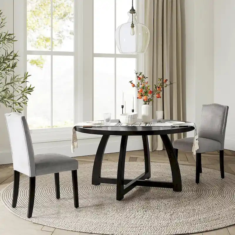 Bryan Mid-century Modern 54 Solid Wood Round Dining Table by HULALA HOME