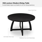 Bryan Mid-century Modern 54 Solid Wood Round Dining Table by HULALA HOME