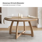 Bryan Mid-century Modern 54 Solid Wood Round Dining Table by HULALA HOME