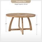 Bryan Mid-century Modern 54 Solid Wood Round Dining Table by HULALA HOME