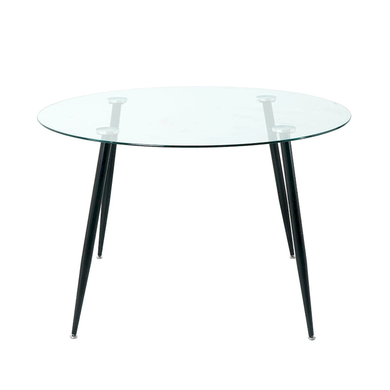 Modern simple glass table, high-quality tempered glass metal material