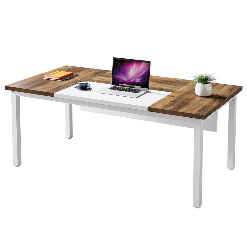L-shaped Executive Computer Desk and lateral File Cabinet,63-inch Home Office Desk , ,Credenza Desk Set